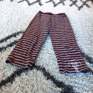 A pair of striped sweatpants